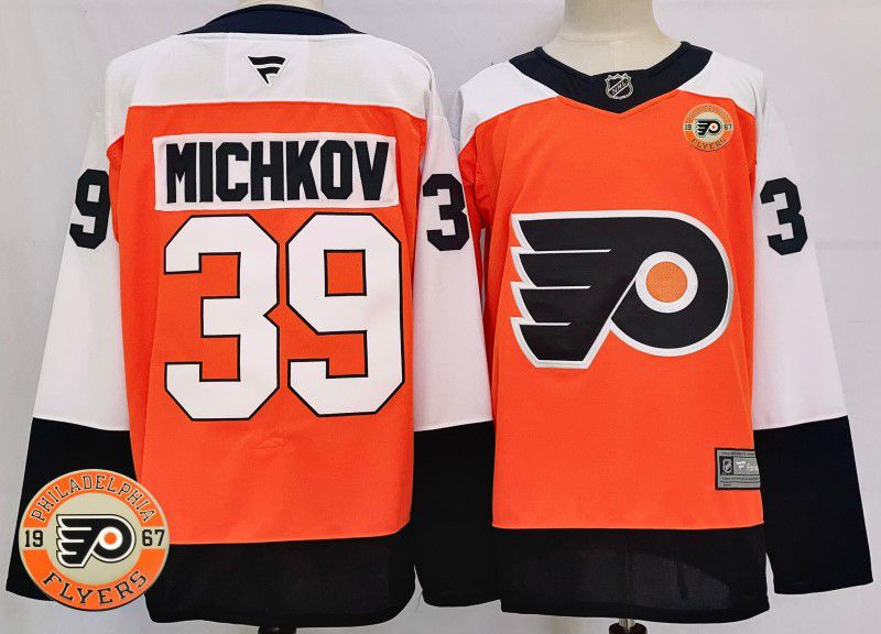 Men Philadelphia Flyers #39 Michkov Orange Fanatics 2025 NHL Jersey style 1->philadelphia flyers->NHL Jersey
